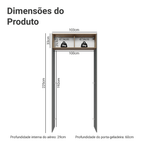 Porta-Geladeira 103 cm 1 Porta Basculante Cinza/Rustic/Cinza Lux Madesa