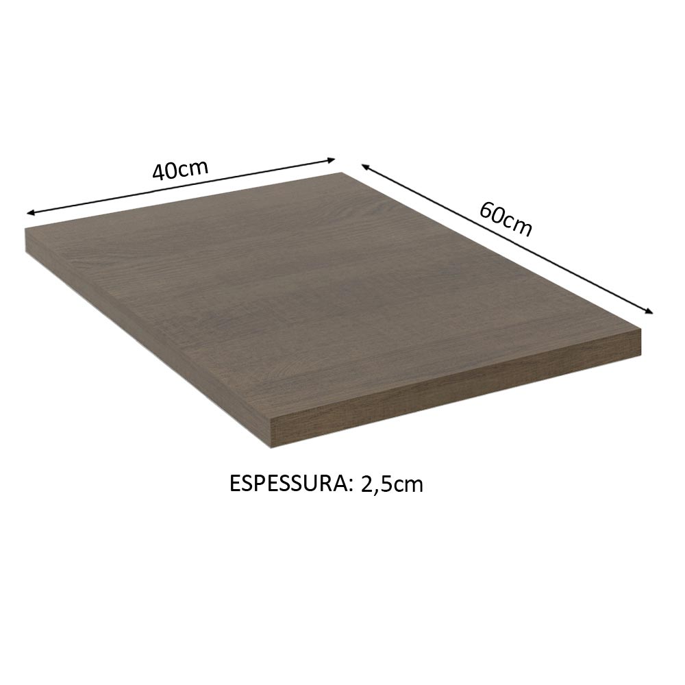Tampo para Balcão de 40 x 60 cm para Cozinhas Madesa Glamy, Lux e Stella Rustic