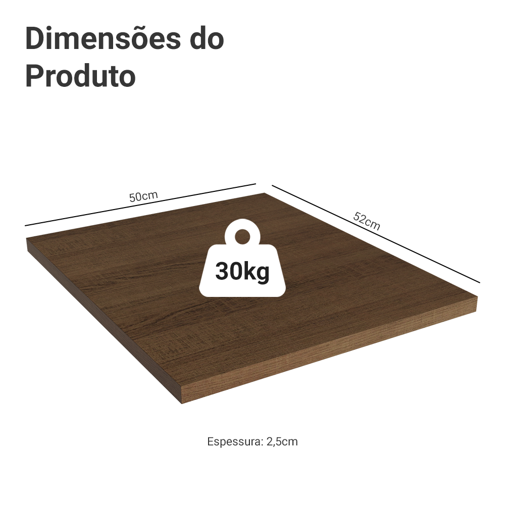 Tampo para Balcão 50x52cm para Cozinhas Agata, Glamy, Stella e Vik Rustic Madesa