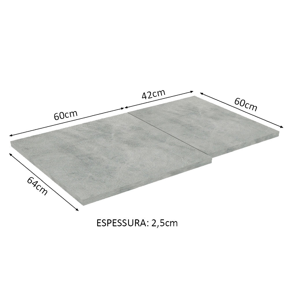 Tampo para Balcão de Canto de 64 x 102 cm para Cozinhas Madesa Glamy, Lux e Stella Mood