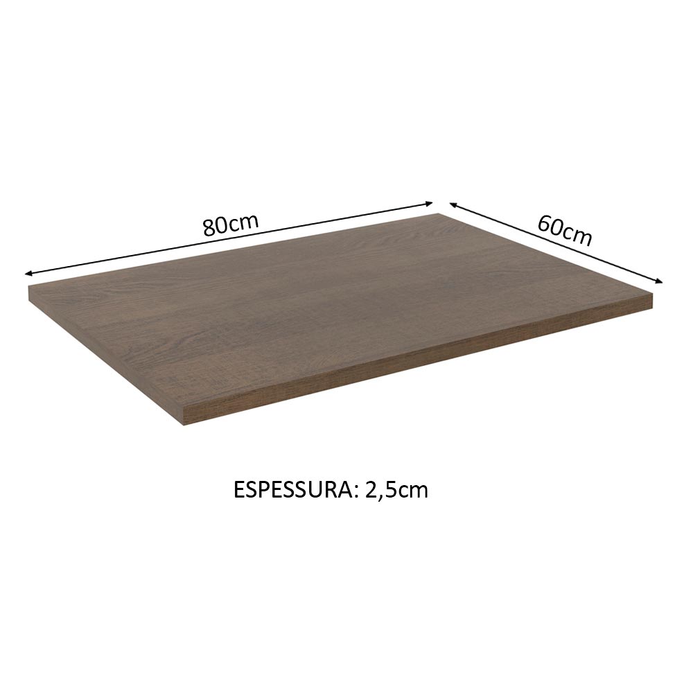 Tampo para Balcão de 80 x 60 cm para Cozinhas Madesa Glamy, Lux e Stella Rustic