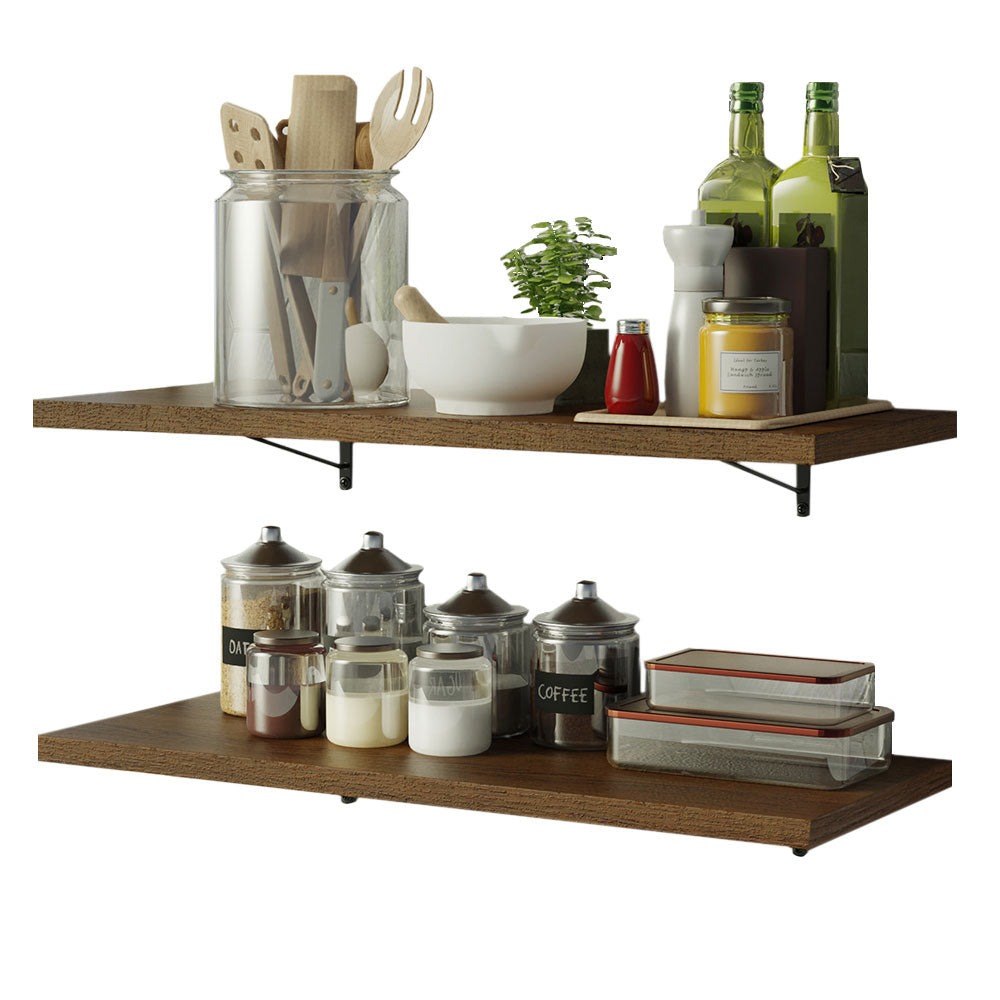 Kit 2 Prateleiras Suspensas para Cozinha Madesa 80 cm com Mão Francesa Rustic