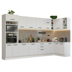 Armário de Cozinha Planejada de Canto 499cm Branco Agata Madesa 01