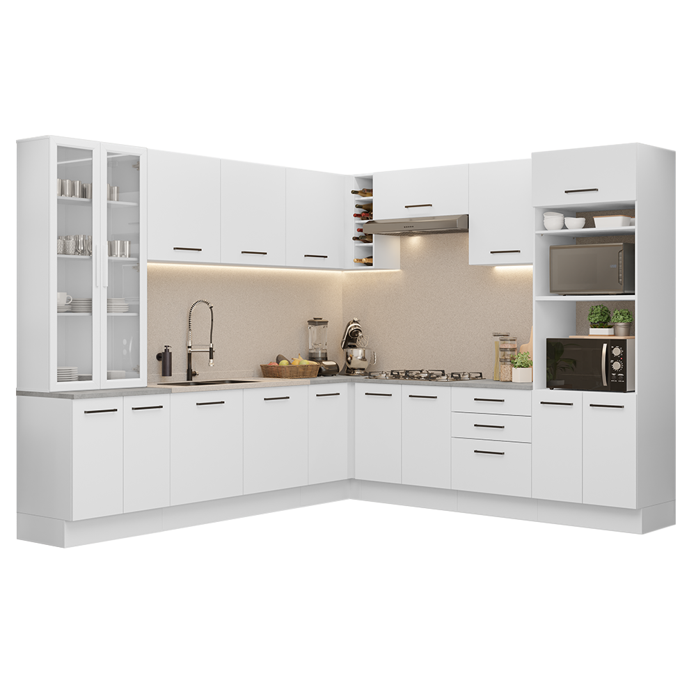 Armário de Cozinha Completa 549cm Branco Agata Madesa 01