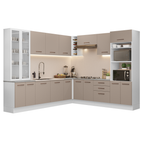 Armário de Cozinha Completa 549cm Branco/Crema Agata Madesa 01