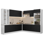Armário de Cozinha Completa 549cm Branco/Preto Agata Madesa 01