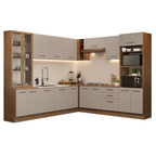 Armário de Cozinha Completa 549cm Rustic/Crema Agata Madesa 01