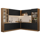 Armário de Cozinha Completa 549cm Rustic/Preto Agata Madesa 01
