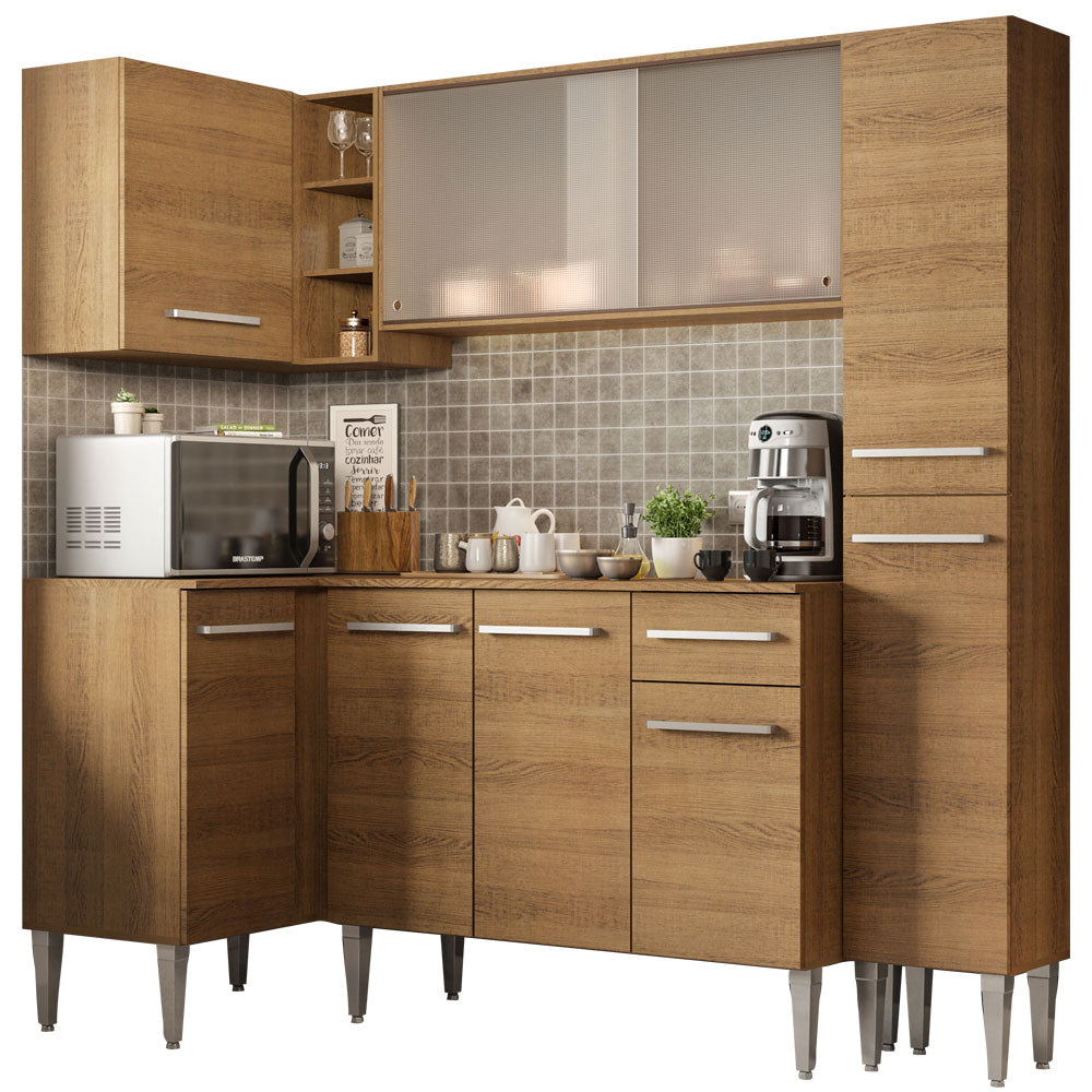 クラシック 203. MY RSO 24CD Armário de Cozinha Completa de Canto 261cm Rustic Emilly Face
