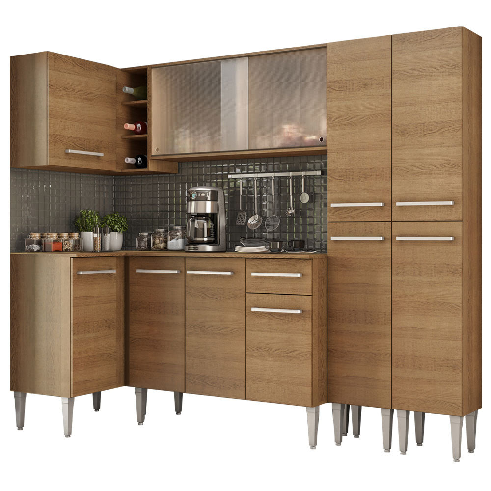 Armário de Cozinha Completa de Canto 293cm Rustic Emilly Self Madesa 05