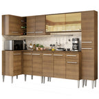 Armário de Cozinha Completa de Canto 325cm Rustic Emilly Wave Madesa 04