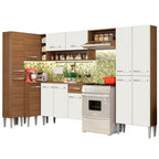 Armário de Cozinha Completa 385cm Rustic/Branco Emilly Love Madesa 01