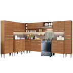 Armário de Cozinha Completa de Canto 513cm Rustic Emilly Big Madesa 02