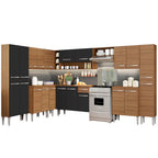 Armário de Cozinha Completa de Canto 513cm Rustic/Preto Emilly Big Madesa 02