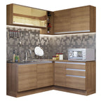 Armário de Cozinha Completa de Canto 329cm Rustic Glamy Madesa 02