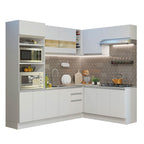 Armário de Cozinha Completa de Canto 419cm Branco Glamy Madesa 01