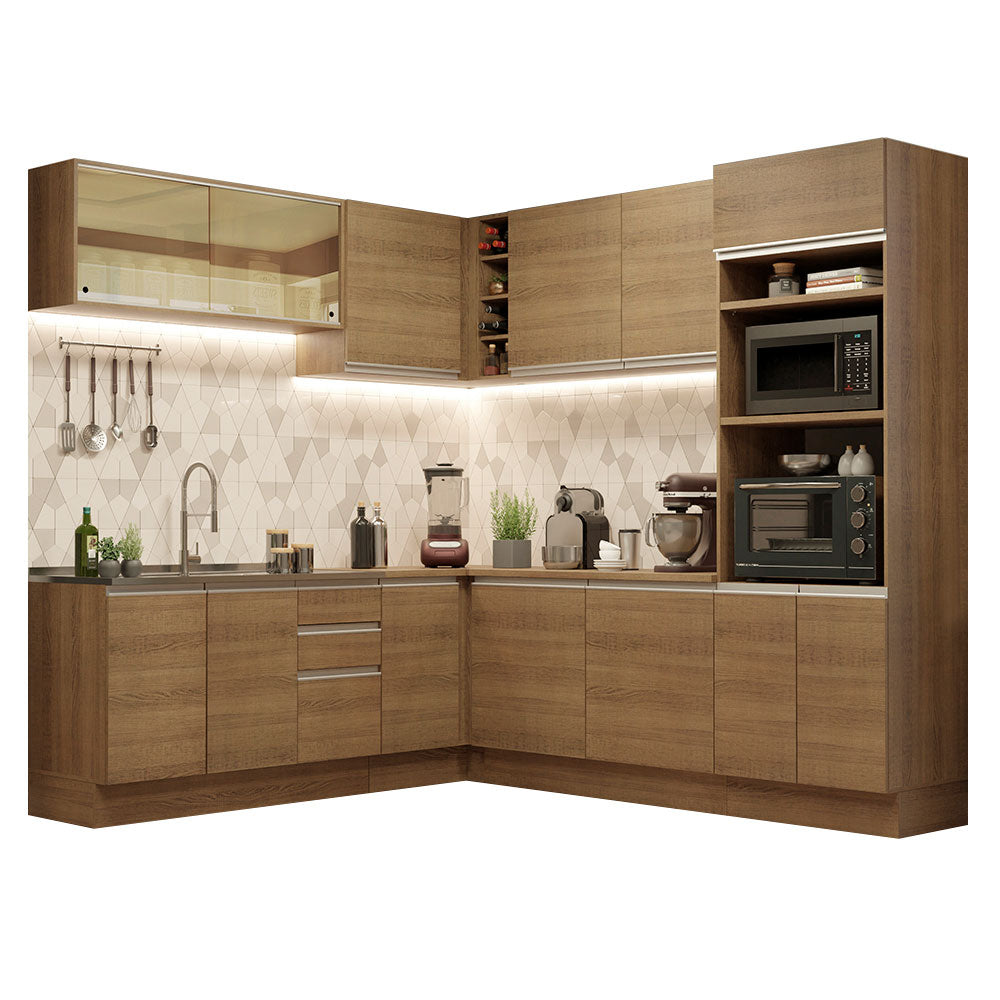 Armário de Cozinha Completa de Canto 459cm Rustic Glamy Madesa 01