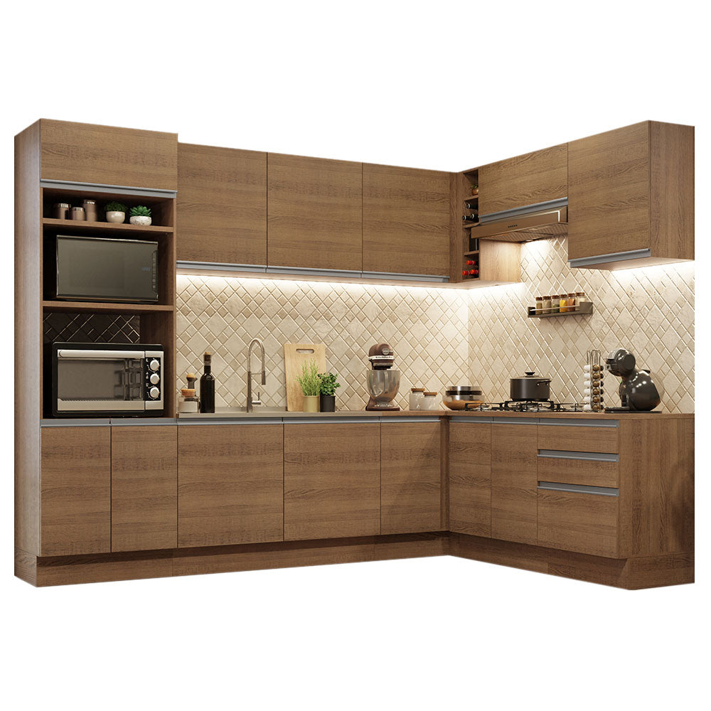 Armário de Cozinha Completa de Canto 479cm Rustic Glamy Madesa 01