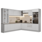 Armário de Cozinha Completa 549cm Branco Glamy Madesa 01