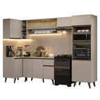 Armário de Cozinha Completa de Canto 385cm Crema Nice Madesa 04