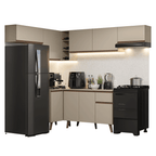 Armário de Cozinha Completa de Canto 405 cm Crema Nice Madesa 02