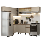 Armário de Cozinha Completa de Canto 405 cm Crema Nice Madesa 06