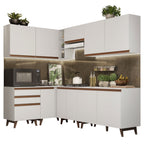 Armário de Cozinha Completa de Canto 392cm Branco Reims Madesa 02