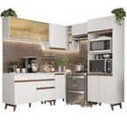 Armário de Cozinha Completa de Canto 402cm Branco Reims Madesa 02