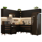 Armário de Cozinha Completa de Canto 462cm Preto Reims Madesa 03