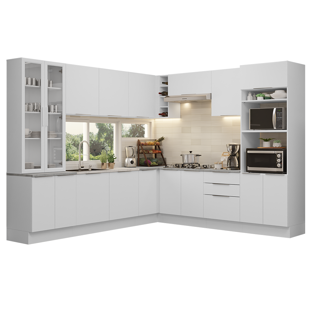 Armário de Cozinha Completa 549cm Branco Stella Madesa 01