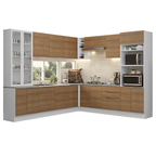 Armário de Cozinha Completa 549cm Branco/Rustic Stella Madesa 01