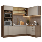 Armário de Cozinha Completa de Canto 399 cm Rustic/Crema Vik Madesa 02