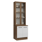 Kit Balcão + Cristaleira 70cm Rustic/Branco Agata Madesa 02