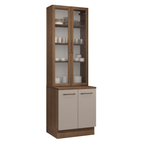 Kit Balcão + Cristaleira 70cm Rustic/Crema Agata Madesa 02