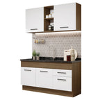 Armário de Cozinha Compacta 150cm Rustic/Branco Agata Madesa 02
