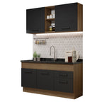 Armário de Cozinha Compacta 150cm  Rustic/Preto Agata Madesa 02