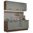 Armário de Cozinha Compacta 180cm Rustic Cinza Agata Madesa 01
