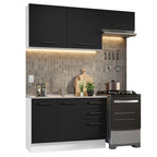 Armário de  Cozinha Compacta 180cm Branco/Preto Agata Madesa 09