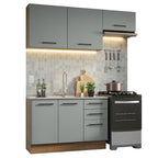 Armário de  Cozinha Compacta 180cm Rustic/Cinza Agata Madesa 09