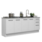 Kit com 2 Balcões de Cozinha Madesa Agata 3 Gavetas 4 Portas (Sem Tampo e Pia) Branco