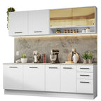Armário de Cozinha Completa 240cm Branco 60cm de Profundidade Agata Madesa 01