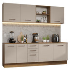 Armário de Cozinha Completa 240cm Rustic/Crema 60cm de Profundidade Agata Madesa 02