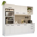 Armário de Cozinha Completa 250cm Branco Agata Madesa 01