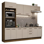 Armário de Cozinha Completa 270cm Rustic/Crema Agata Madesa 01