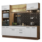 Armário de Cozinha Completa 270cm Rustic Branco Agata Madesa 03