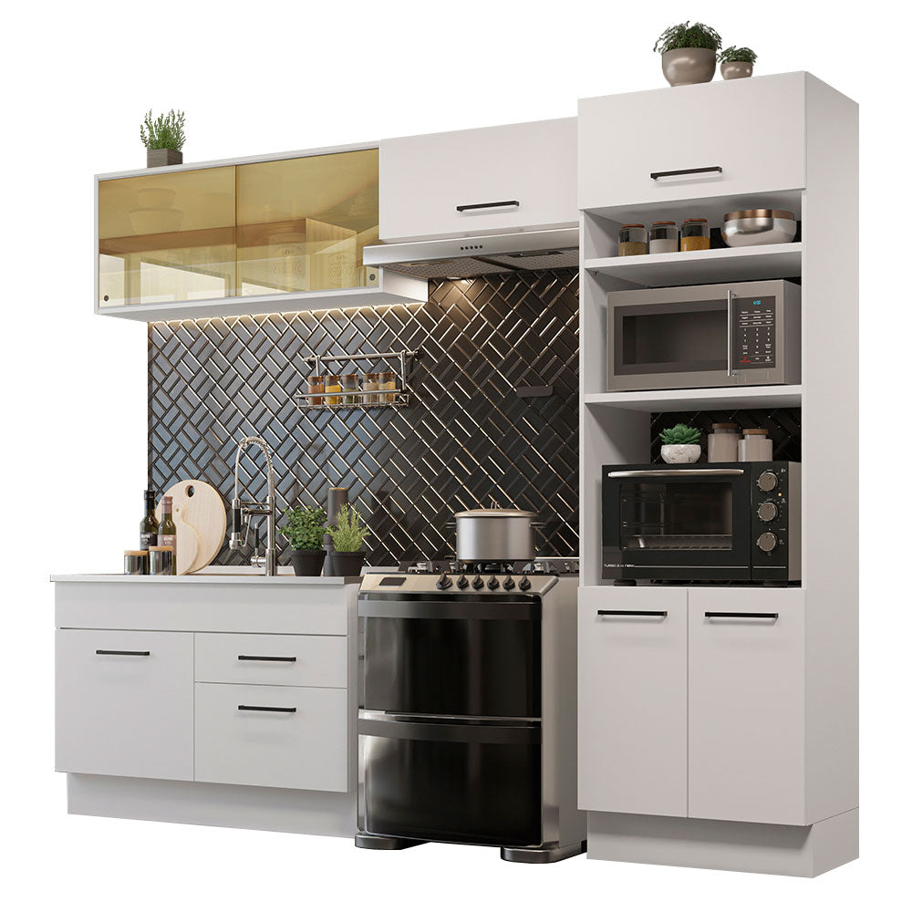 Armário de Cozinha Completa 270cm Branco Agata Madesa 05