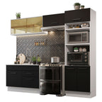 Armário de Cozinha Completa 270cm Branco/Preto Agata Madesa 05