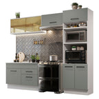 Armário de Cozinha Completa 270cm Branco/Cinza Agata Madesa 05
