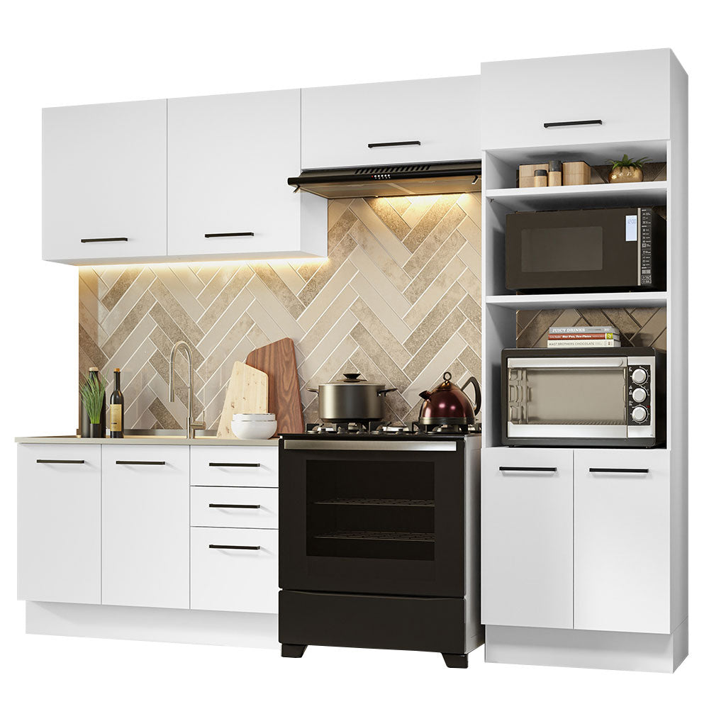Armário de  Cozinha Completa 270cm Branco Agata Madesa 08