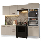 Armário de Cozinha Completa 270cm Branco/Crema Agata Madesa 08